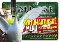 Svatomartinské menu, restaurace Pardubice St.Patrick