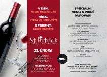 Vinné párování St.Patrick Pardubice restaurace
